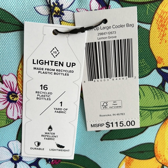Vera Bradley Lighten Up Large Cooler Bag Lemon Grove - Picture 7 of 9